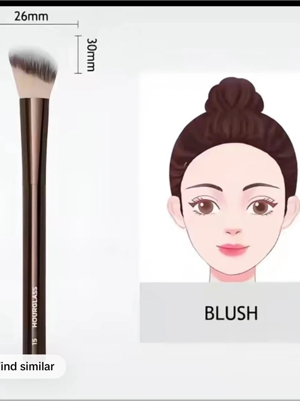 Hourglass No. 15 Blush Brush Angled Synthetic Fiber Brown Standard